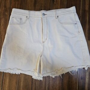 The Loft off white high waist mom short